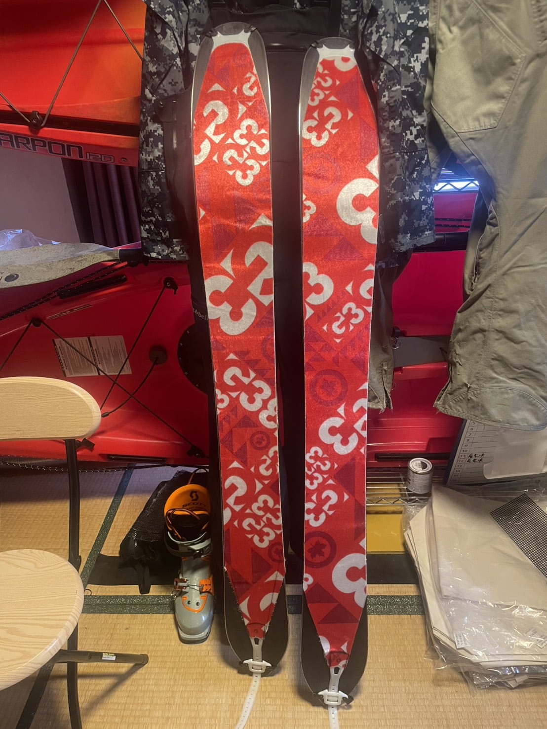 ブルーモリス オメガにスキーシール付けた スキーシール加工DIY